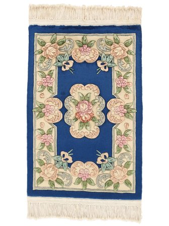 Tapis Chinois 90 Line 60X90 Beige/Bleu Foncé (Laine, Chine)