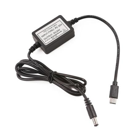 Usb Type C Pd-kabel 20v inngang 3a strøm 24v 1a utgang Dc5.5x2.1mm konverter