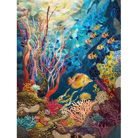 Seabed Fantasy Diamantmålningskit: 5D Full Drill, Undervattensvärld, Självlysande Diamanter, DIY Heminredning