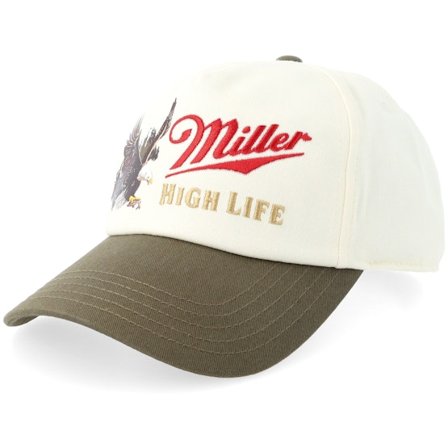 American Needle - White - adjustable - Cap - Miller High Life Roscoe Ivory/Silver A-Frame Adjustable - Hatstore