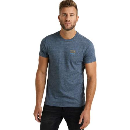 PME Legend, Short sleeve r-neck fancy vario me salute Blauw, Heren, Maat:M