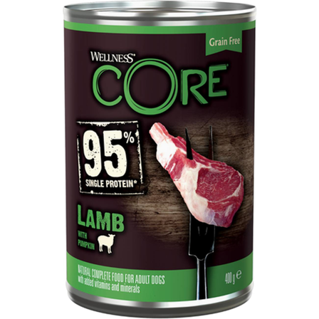 CORE Petfood - Dog Adult 95% Single Protein All Breed Lam & Gresskar Våt 400g - Hund - Hundefôr & hundemat - Våtfôr & våtmat - ZOO.no