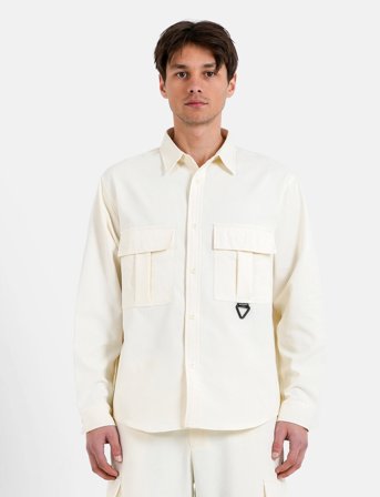 SIXTH JUNE Textured Square Utility Shirt - Cream - L