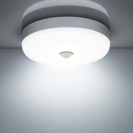 Galaxy LED-kattovalaisin liikeanturilla 12W 1500LM 6500K kylmävalkoinen IP56 vedenkestävä pyöreä LED-kattolamppu, sopii ulko- ja sisäportaisiin