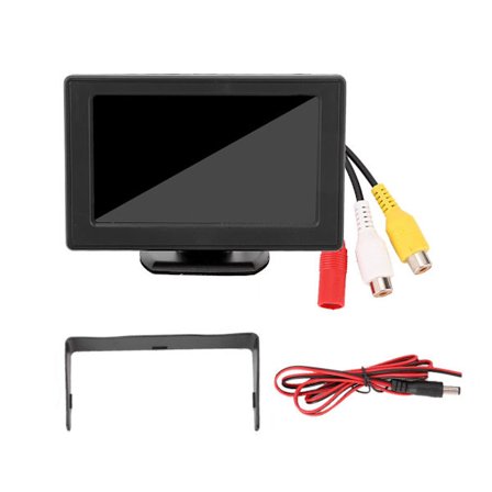 4,3 tommers 3W TFT LCD bil ryggekamera skjerm 2-veis AV-inngang HD-skjerm for DVD-reverseringskamera