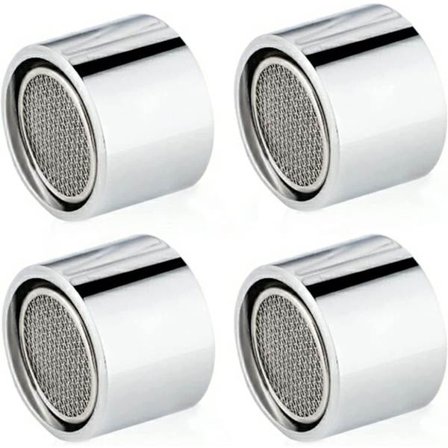 4 stk. vandhaneindsats, rustfrit stål vandhane belufter tilbehør, vandhane reservedele med pakning, køkkenbelufterfilter (sølv)
