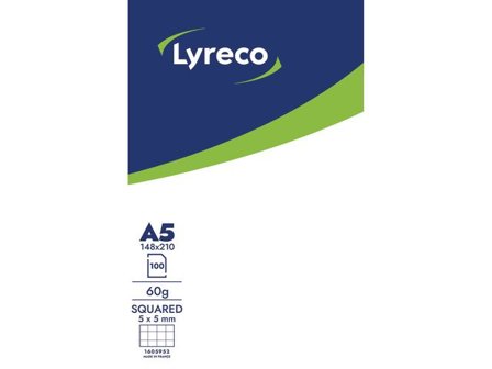 LYRECO Anteckningsblock 100bl A5 60g rut - Lyreco - Kontorsmaterial - Block och anteckningsböcker - Anteckningsblock