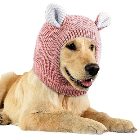 Hundeørevarmere Støybeskyttelse Strikkede Hundeluer Kjæledyrører Varme Hundeøretrekk Vinterlue Hundehodeinnpakning Kaninkostyme