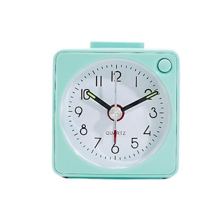 Justup Reisevekker Analog Ultra Liten Klokke Med Snooze Og Lysfunksjon Super Stille Ikke-Tikkende --- Himmelblå (hy)