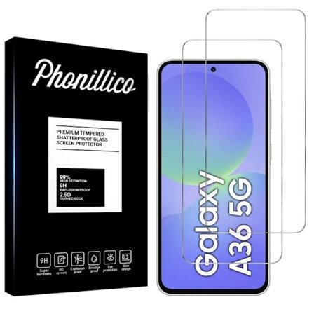 Karkaistu Lasi - Phonillico - Samsung Galaxy A36 5G - 2 Kappaleen Pakkaus - Naarmuuntumaton - Kirkas