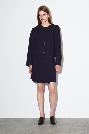 COS Boiled Merino Wool Cardigan in Blue - Women