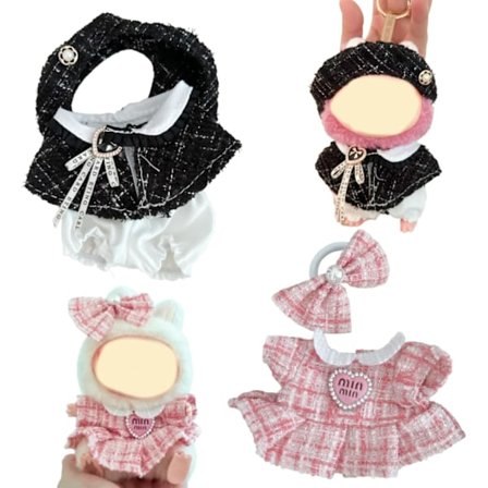 Klær til dukketilbehør, håndlagde 15cm-17cm dukke klessett, 2-delt søte fritidsklær til dukker som passer til dukker
