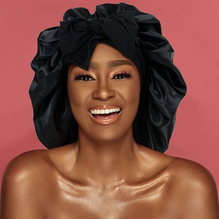 Silkehue til naturligt krøllet hår Sove Satinhue