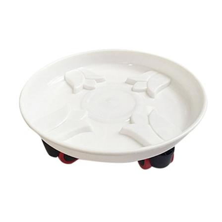 Irrotettava Hartsi Kukkaruukun Jalusta Kasvien Palletilla Varustettu Kasvinsiirtoalusta Kukkaruukun Siirtoalusta Pyörillä Koko 30# (valkoinen)