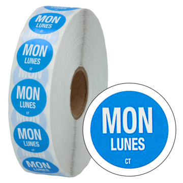 ETIKETT MONDAY BLUE DOT 2000ST