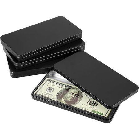 4 st svart metallkassa sparbössa med lock