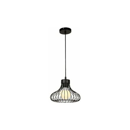 Cham Chandelier Retro Industriell Hängande Lampa Järn Metallbur Taklampskärm Ljusarmatur 23cm Svart