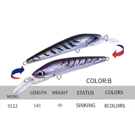 sjunkande Minnow Baits Fish Hooks B B