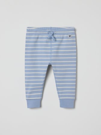 Polarn O. Pyret - Ribbed trousers with whale print - 56 - Childrenswear - blue