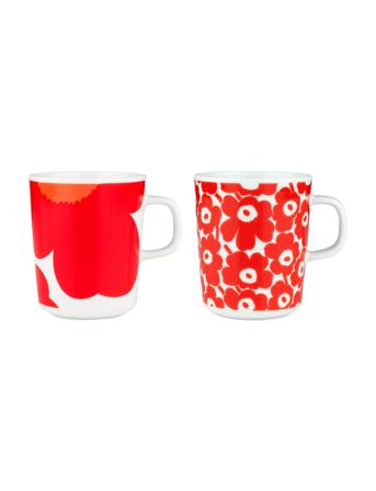 Iso+Pikkuinen Unikko Mug 2 Pcs Home Tableware Cups & Mugs Coffee Cups Red Marimekko Home