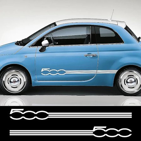 2 stk. til Fiat 500 Bilstylning Dør Lange Striber Grafisk Klistermærker Skørt Dekaler Side Karosseri Dekoration Vinyl Film BiltilbehørBY