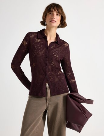 Lindex Shirt Li - Burgundy - M