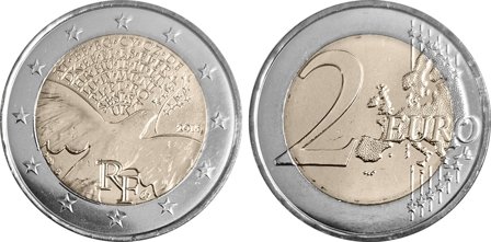 Frankrig 2015 - 70 års fred i Europa - 2 Euro