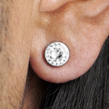 Kirkas 8 mm kristalli magneetikorvakoru miehille - Magneettikorvakorut