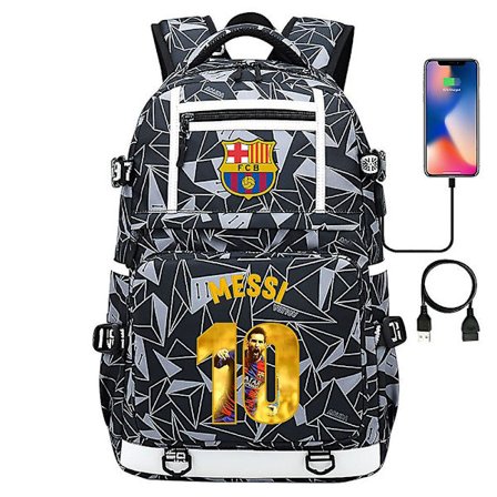 Messi Barcelona -painatusreppu, matkalaukku, opiskelijan koululaukku, vedenpitävä tietokoneen reppu10