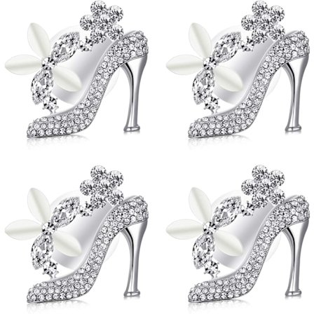 4 st Bling High Heel Vent Clips Crystal Shoe Car Clips R