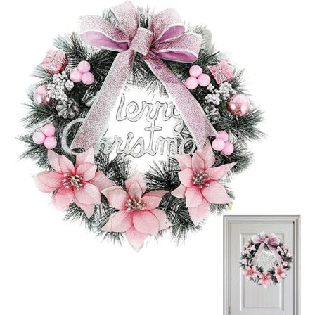 Julkransar 11,81 tum ytterdörrkransdekoration med bågblommor boll för inomhus -simuleringskrans