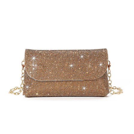Glitter Aften Clutch Bag For Kvinner Kjede Skulder Bag Bryllup Fest Håndveske