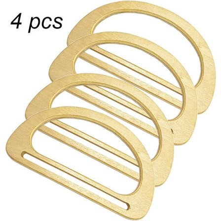 D-formet trehåndtak til veske, sett med 4, DIY-håndtak til veske