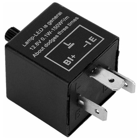 (Ikke-originale tilbehør) LED-blinklyscenter, 12V 3-benet justerbar blinkrelæ til LED-lys, blinkrelæ, elektronisk erstatningsrelæ til fast blinklys.