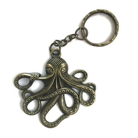 Nyckelring Bläckfisk Octopus Kraken Cthulhu Antikbrons