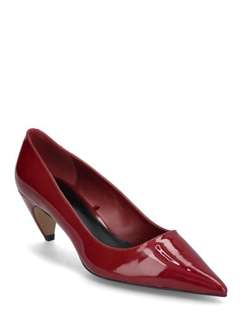 Mango Patent Leather Heel Shoes - Burgundy - 37