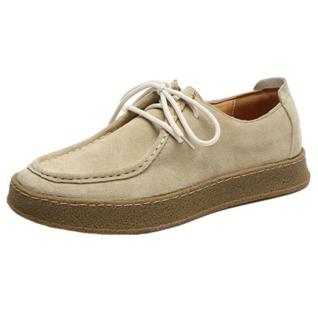 Män Faux Mocka Loafers Rund Toe Snörning Klassisk Skate Sko