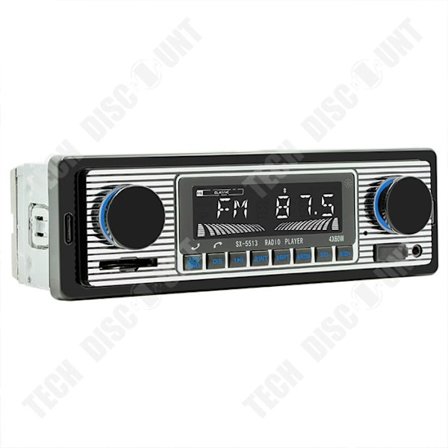 Bilradio Bluetooth - TECH DISCOUNT - Svart - 4x60W - Handsfree-samtal - Multi-ljudspelare