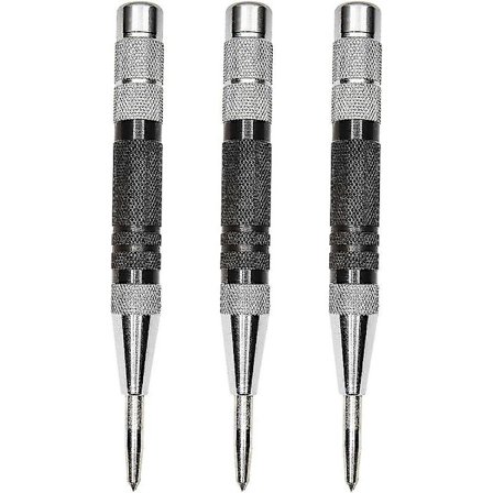 Center Punch Sæt Automatisk Fjederbelastet Forkromet Selvcenterende Skridsikker Justerbar