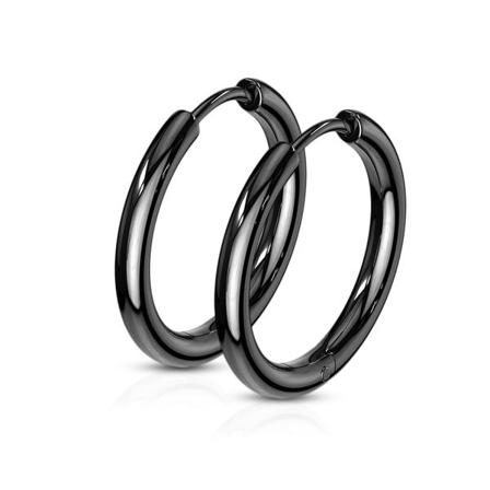 1 Par17 Mm Hoops Örhängen I Svartfärgad 316l Kirurgiskt Stål