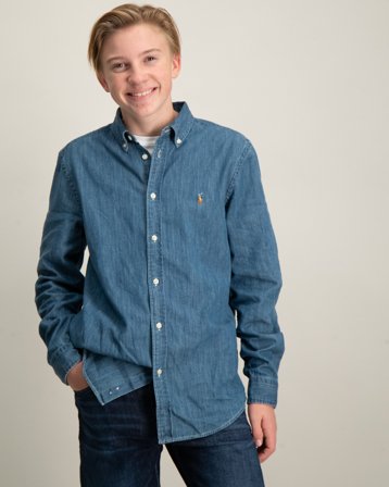 Polo Ralph Lauren Cotton Chambray Shirt Blå Skjorter Gutt - Kids Brand Store