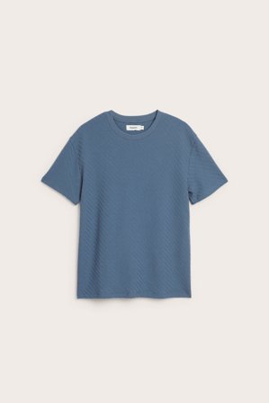 Kappahl | T-shirt i strukturmönster | Blå