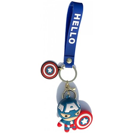 Tegneserier 3D-anheng i gummi, nøkkelring med én meter, nøkkelring--Kaptein