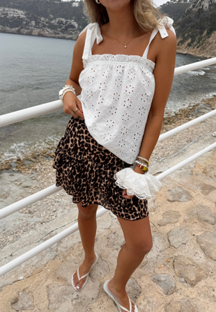 BUBBLEROOM - Broderie Anglaise Singlet - White