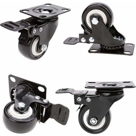 4 Swivel Casters med broms 50mm Castor Gum Möbelhjul w