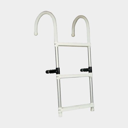 Avtagbar akterstege, aluminium & plast, 3 steg, 88 cm, 37 cm