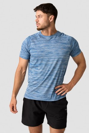 ICANIWILL - Workout Mesh T-shirt Men Dark Blue Melange - Miehet - Treenivaatteet ICIW:ltä