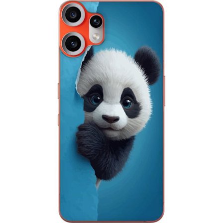 Kompatibelt Mobildeksel til Nothing Nothing CMF Phone 2 Pro Søt panda som ser ut gjennom papir i en myk 3D-illustrasjon