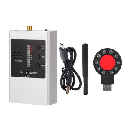 G338 Trådløs Kameradetektor RF Magnetfelt GPS Signal Tester Kit med Batteri Sølv