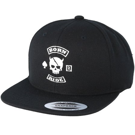 Born To Ride - Schwarz snapback Cap - MC Skull Patch Black Snapback @ Hatstore